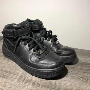 Black Air Force 1 High Top Shoes - Nike